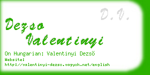 dezso valentinyi business card